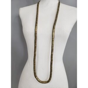 Mixed‎ Metal Gold Silver Tone 48" Long Snake Chain Necklace Vintage Abstract MCM